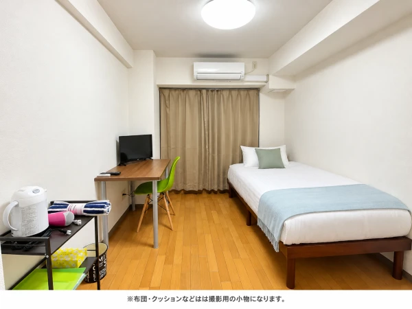 【ポートライナー 貿易センター駅 徒歩３分】Sステイ三宮貿易センター前3｜Wi-Fiレンタル可｜オートロック付き分譲マンション｜１K・シングルベッドの物件画像