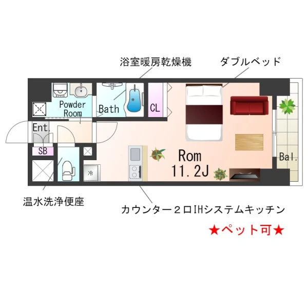 兵庫県神戸市兵庫区大開通２丁目3-5 間取図