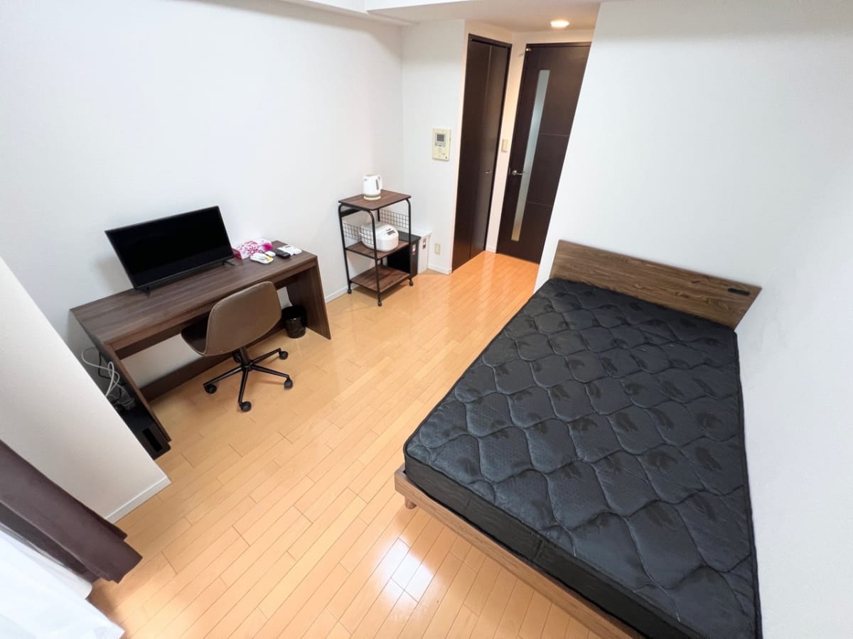 ★SステイAS神戸ハーバーサイド【禁煙ルーム・１K・Wi-Fi無料・セミダブルベッド】★独立洗面台・浴室乾燥機・温水洗浄便座・ガス2口キッチンなど設備充実★